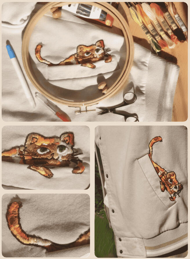 Miaow Zine - Jacket Pocket Embroidery