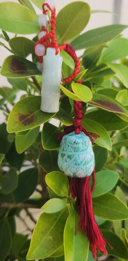 Spring Festival Zine Embroidered Jade Pendant